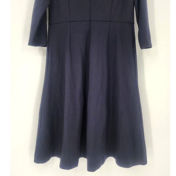 Talbots Navy Fit & Flare Dress w/ Grommet Scarf Detail Size 8 - Picture 9 of 12